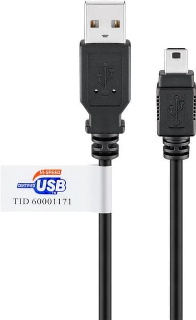 Goobay USB 2.0 Hi-Speed-kabel med USB-sertifikat, svart