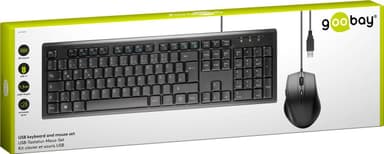 Goobay USB-tastatur og mus sett