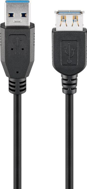 Goobay USB 3.0 SuperSpeed skjøtekabel, svart