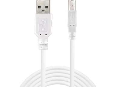 USB 2.0 AB kabelsparer, hvit (2m)