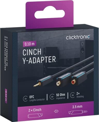 3,5 mm AUX til Cinch stereokabel