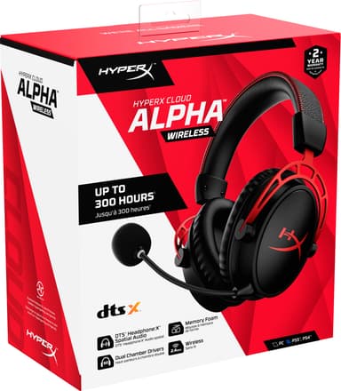 HyperX Cloud Alpha trådløst gaming headset (rød/sort)