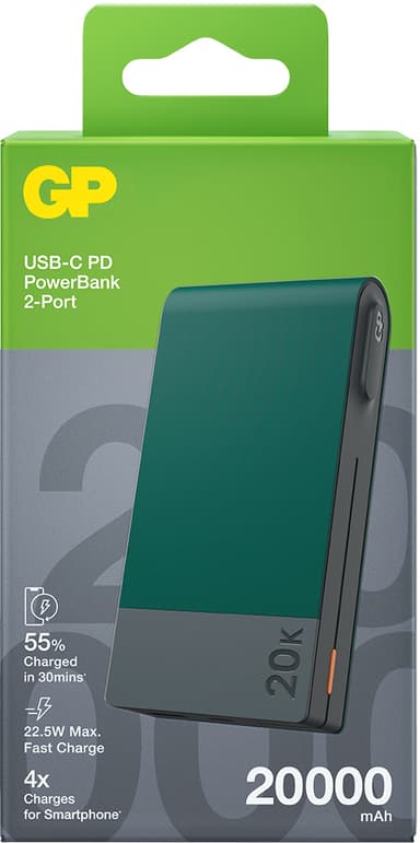 GP M2 powerbank 20000mAh (grønn)