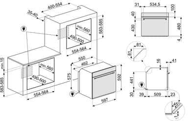 Smeg innebygd stekeovn SOP6302TX