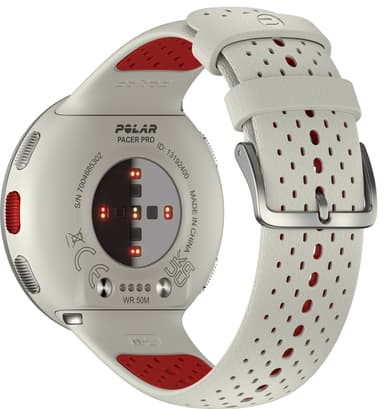 Polar Pacer Pro sportsklokke S/L (hvit/rød)