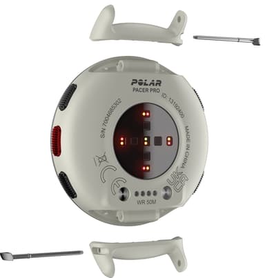 Polar Pacer Pro sportsklokke S/L (hvit/rød)
