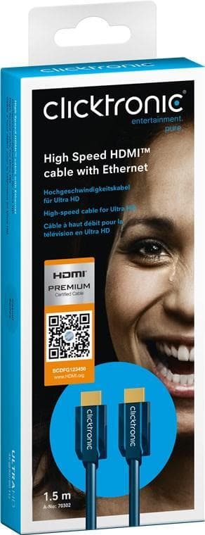 Høyhastighets HDMIâ„¢-kabel med Ethernet