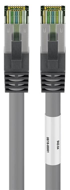 Goobay RJ45 (CAT 6A, 500 MHz) patchkabel med CAT 8.1 S/FTP råkabel, grå