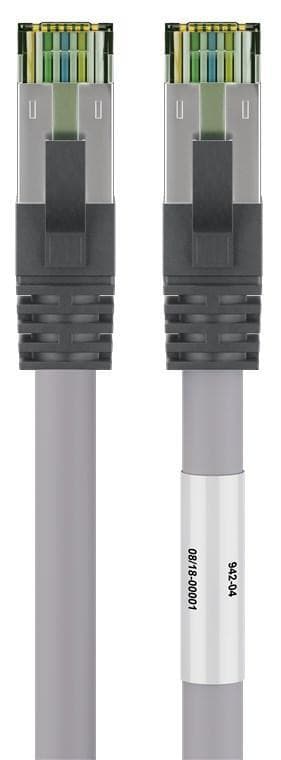 Goobay RJ45 (CAT 6A, 500 MHz) patchkabel med CAT 8.1 S/FTP råkabel, grå