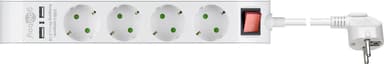 Goobay Grenuttak med bryter og USB, 4 stikkontakter
