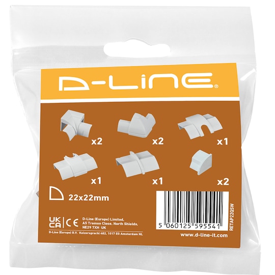 D-LINE tilkoblingspakke for kabler (hvit)
