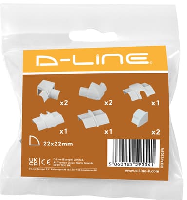 D-LINE tilkoblingspakke for kabler (hvit)
