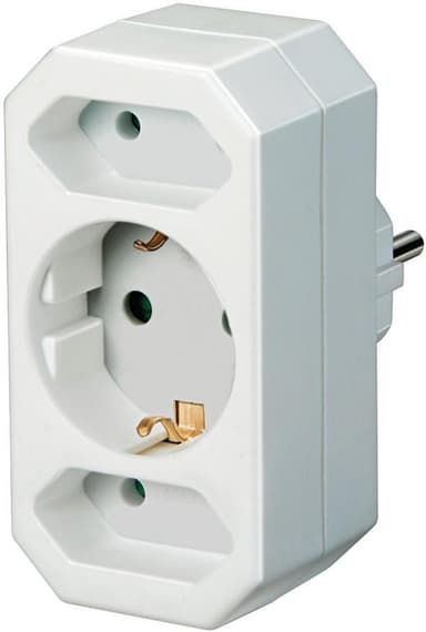 Brennenstuhl grenuttak, 1xCEE 7/4, 2xCEE 7/16, CEE 7/7 tilkobling, hvit