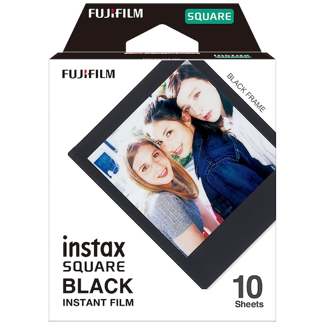 Fujifilm Instax Square fotoark - sort ramme (10-pk)