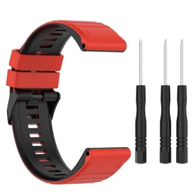 Twin RIB Armbånd Garmin Fenix 7X - Rød/svart