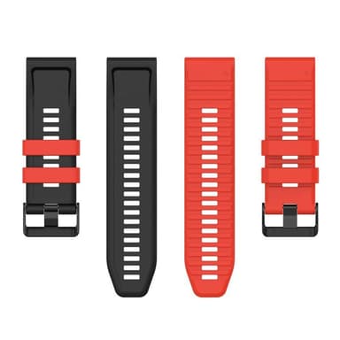 Twin RIB Armbånd Garmin Fenix 7X - Rød/svart