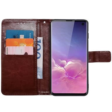 Mobil lommebok 3-kort Samsung Galaxy S10 - Brun