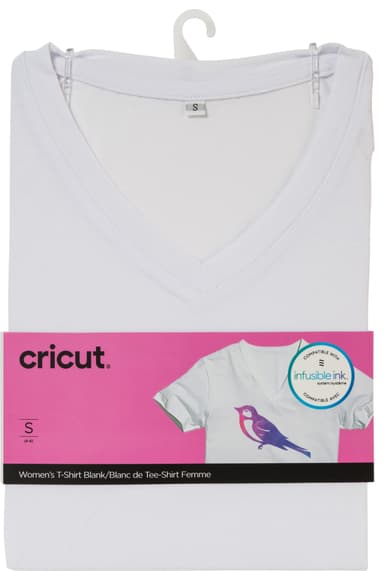 Cricut infusible ink hvit t-skjorte for damer (S)