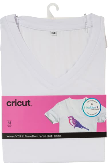 Cricut infusible ink hvit t-skjorte for damer (M)