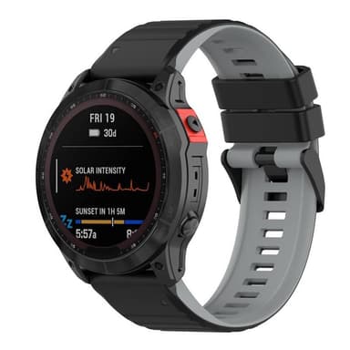 Twin RIB Armbånd Garmin Fenix 7 - Svart/grå