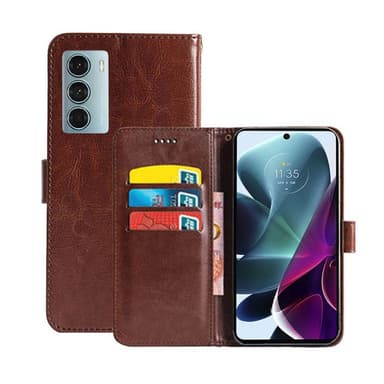 Lommebokdeksel 3-kort Motorola Edge S30  - brun