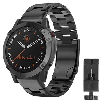 Armbånd titan Garmin Fenix 7 Pro - Svart