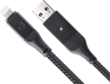 apias Smart USB til Lightning ladekabel 2 m (sort)