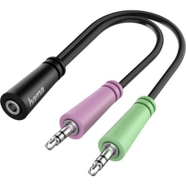 Hama 3,5 mm adapter til headset med mikrofon