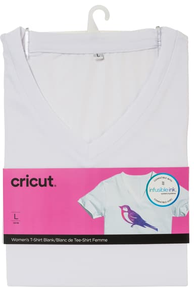 Cricut infusible ink hvit t-skjorte for damer (L)