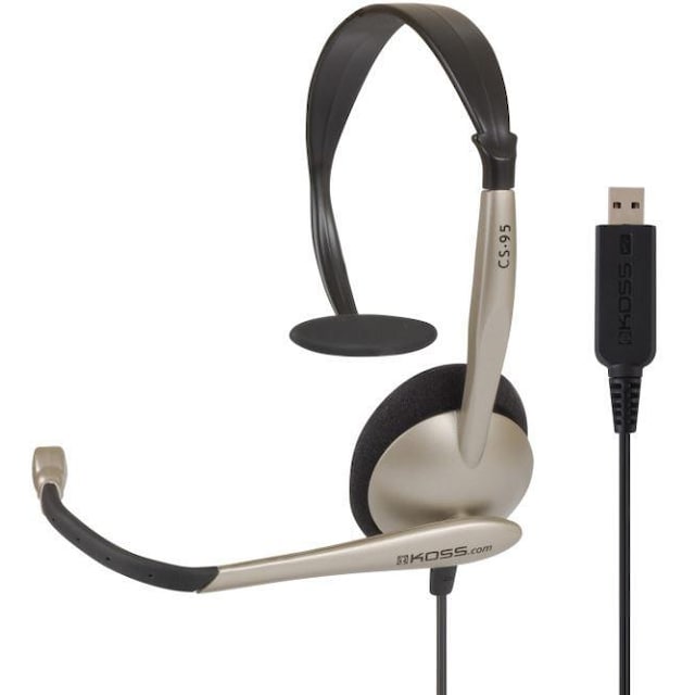 Koss-hodetelefoner CS95 USB-hodebånd/på øret, USB, mikrofon, svart/gull,