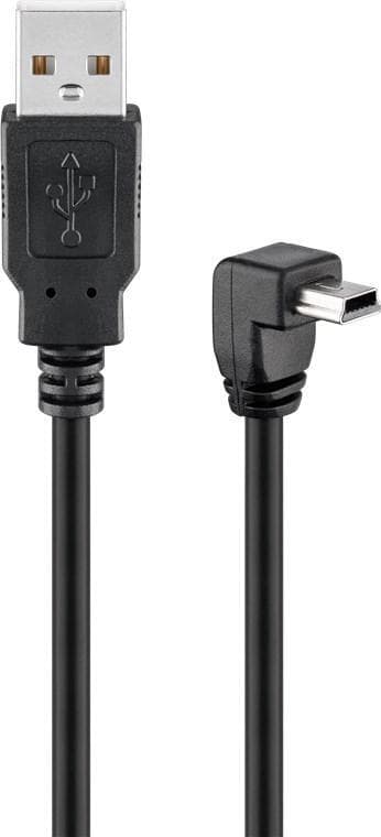 Goobay USB 2.0 høyhastighetskabel 90°, svart