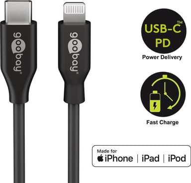 Lightning - USB-Câ„¢ USB-lade- og synkroniseringskabel