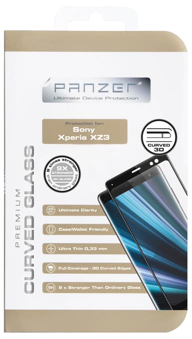 Panzer skjermbeskytter til Sony Xperia XZ3 (sort)
