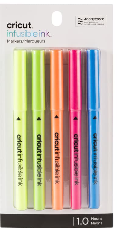 Cricut Brights Infusible Ink penner med fin tupp 1,0 (5-pk.)
