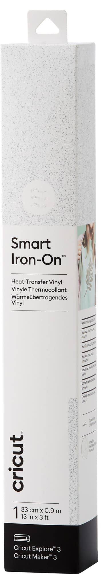 Cricut Smart Iron-On Glitter strykeark 33x91 (glitter hvit)