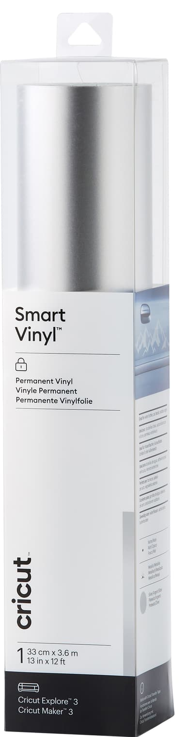 Cricut Smart Vinyl Permanent vinylark 33 x 366 cm (matt sølv)