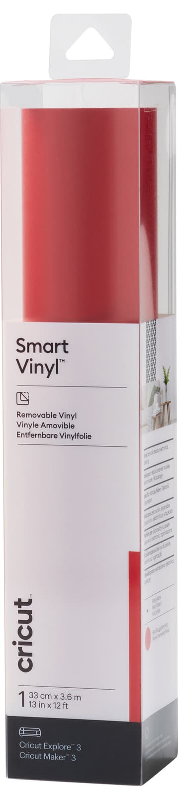 Cricut Smart Vinyl Removable vinylark 33 x 366 cm (rød)