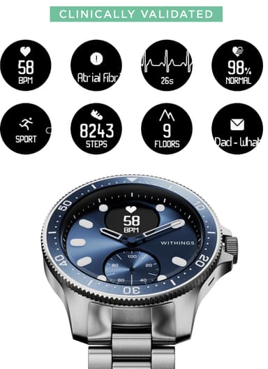 Withings ScanWatch Horizon smartklokke 43mm (blå)
