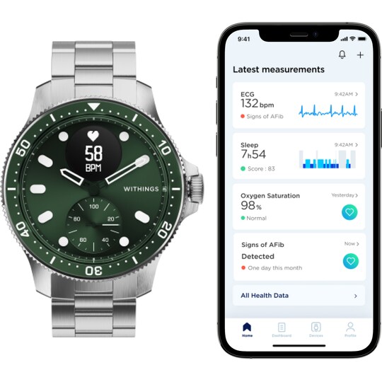 Withings ScanWatch Horizon smartklokke 43mm (grønn)