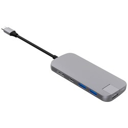 Hyperdrive Slim USB-C 8-i-1 hub (grå)