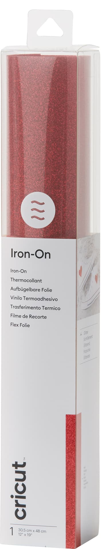 Cricut Iron-On Glitter strykeark 30x48cm (rød)