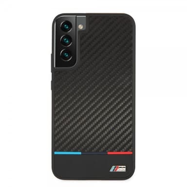 BMW Samsung Galaxy S22 Plus Deksel Tricolor Stripe Carbon Svart