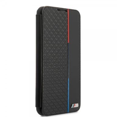 BMW Samsung Galaxy S21 FE Etui Triangle Pattern & Tricolor Stripe Svart