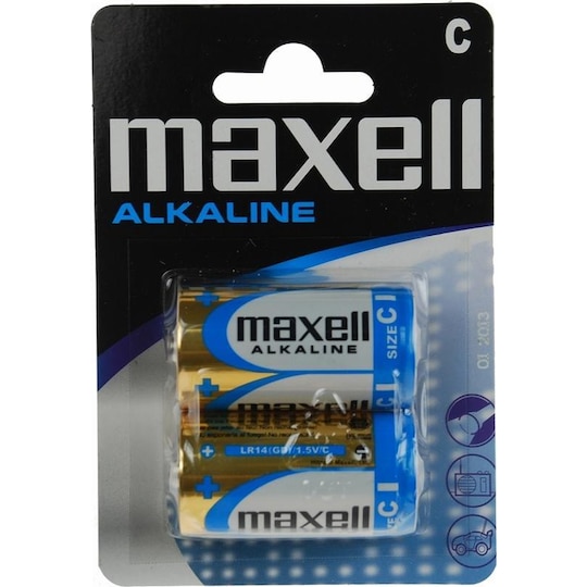 Maxell batterier, C (LR14), Alkaline, 1,5V, 2-pack