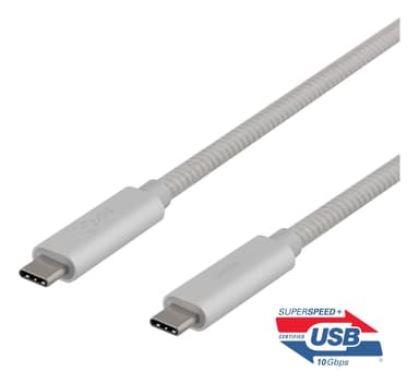 deltaco USBC SuperSpeed cable 1m braided USB3.1 Gen2 10Gbps 100W