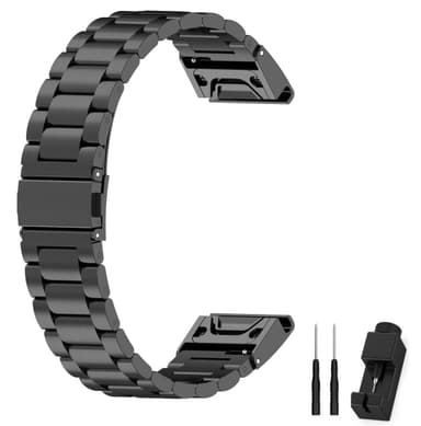 Garmin Fenix 5S / 5S Plus armbånd Rustfritt stål Svart