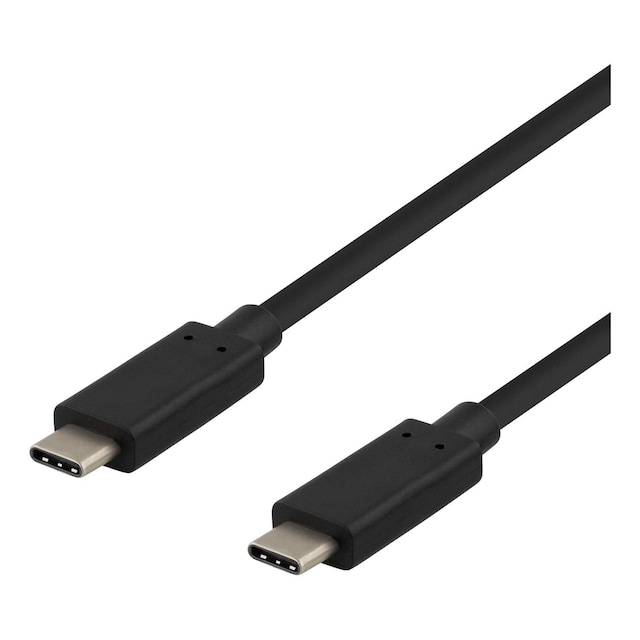 deltaco USB-C cable, 0.25m, USB 3.1 Gen 2, 10 Gbps, 60W, black