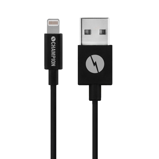 Champion USB-A til Lightning-kabel 1m Sort