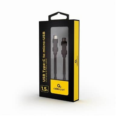 Gembird USB Type-C til mikro-USB lade- og datakabel CC-USB2-CMMBM-1,5M 1,5 m, svart, USB Type-C, USB micro-B