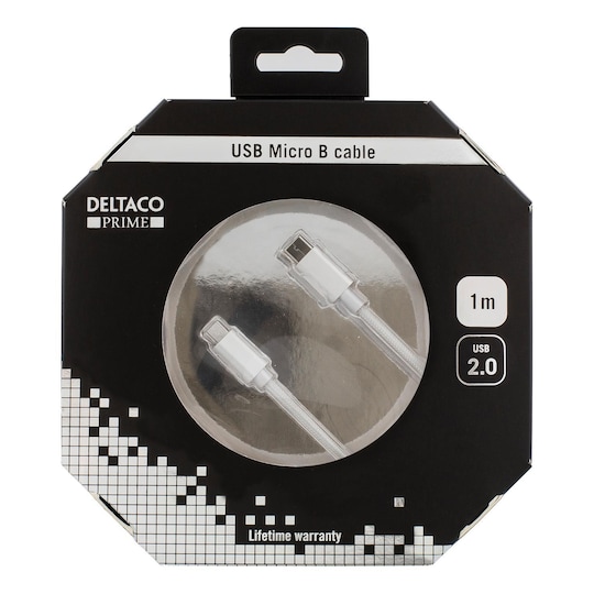 deltaco PRIME USB cable, 2.0, Type C ma, Type Micro-B ma, 1m, silver